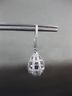 ESTATE LARGE .30CT DIAMOND 14KT WHITE GOLD 3D TEAR DROP BASKET HANGING EARRINGS