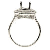 ESTATE .54CT DIAMOND 18KT WHITE GOLD 3D DOUBLE HALO SEMI MOUNT ENGAGEMENT RING