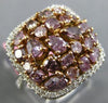 ESTATE 2.76CT MULTI COLOR DIAMOND 18KT WHITE & ROSE GOLD SQUARE ANNIVERSARY RING
