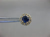 ESTATE 1.45CT DIAMOND & AAA SAPPHIRE 14KT YELLOW GOLD ROUND FLOWER STUD EARRINGS