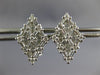 ESTATE LARGE 1.40CT DIAMOND 14K WHITE GOLD 3D GEOMETRIC CLIP ON EARRINGS #26549