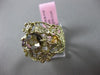ANTIQUE WIDE 2.05CT DIAMOND & AAA MULTI GEM 14K YELLOW GOLD FLORAL FILIGREE RING