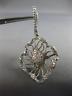 ESTATE LARGE 1.08CT DIAMOND 14K WHITE GOLD FLOWER OPEN FILIGREE HANGING EARRINGS