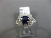 WIDE 1.92CT DIAMOND & AAA SAPPHIRE 14KT WHITE GOLD FLOWER HALO ENGAGEMENT RING