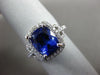 ESTATE LARGE 4.03CT DIAMOND & AAA TANZANITE 14KT WHITE GOLD HALO ENGAGEMENT RING
