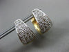 ESTATE .54CT DIAMOND 14K TWO TONE GOLD 3D ELONGATED DOUBLE SIDED HUGGIE EARRINGS