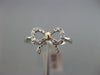 ESTATE .11CT DIAMOND 14K WHITE & YELLOW GOLD OPEN CLASSIC BOW COMPANION FUN RING