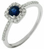 .55CT DIAMOND & AAA SAPPHIRE 14K WHITE GOLD 3D ROUND SQUARE HALO ENGAGEMENT RING