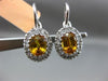 ESTATE 2.33CT DIAMOND & YELLOW SAPPHIRE 14KT WHITE GOLD OVAL LEVERBACK EARRINGS