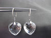 ESTATE LARGE 29.97CT DIAMOND & QUARTZ 14KT WHITE GOLD HEART HANGING EARRINGS