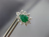 ESTATE 1.9CT DIAMOND & AAA COLOMBIAN EMERALD 14K WHITE GOLD STUD EARRINGS #26077