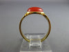 ESTATE AAA CABOCHON CORAL 18KT YELLOW GOLD 3D CLASSIC HANDCRAFTED OVAL FUN RING