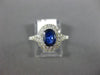 ESTATE 1.50CT DIAMOND & AAA SAPPHIRE 14KT WHITE GOLD DOUBLE HALO ENGAGEMENT RING