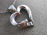 ESTATE .06CT ROUND DIAMOND 14KT WHITE GOLD CLASSIC LOVE HEART PENDANT #22984