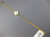 ESTATE .11CT DIAMOND WHITE & BLUE ENAMEL 18K YELLOW GOLD EVIL EYE LUCKY BRACELET