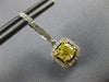 ESTATE 2.09CT WHITE & FANCY YELLOW DIAMOND 14KT GOLD SQUARE HANGING EARRINGS
