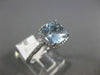ESTATE 2.03CT DIAMOND & AAA CUSHION CUT AQUAMARINE 14KT WHITE GOLD HALO FUN RING