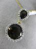 ESTATE LARGE 4.50CT DIAMOND & AAA SMOKEY TOPAZ 14KT YELLOW GOLD FLOATING PENDANT