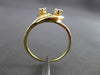 ESTATE .04CT DIAMOND 14KT YELLOW GOLD DOUBLE SOLITAIRE HEART LOVE RING #24514