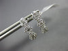 ESTATE .53CT DIAMOND 14KT WHITE GOLD 3D 3 FLOWER JOURNEY UMBRELLA LOVE EARRINGS