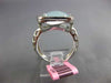 ESTATE LARGE 4.02CT DIAMOND & AAA BLUE QUARTZ 14KT WHITE GOLD SQUARE HALO RING