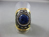 ANTIQUE 3.02CT DIAMOND & AAA SAPPHIRE 18KT YELLOW GOLD 3D FILIGREE ITALIAN RING