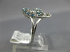 ESTATE .75CT WHITE & BLUE DIAMOND 14KT WHITE GOLD 3D FLOWER LOVE KNOT FUN RING