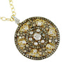 ESTATE 2.95CT WHITE & CHOCOLATE FANCY DIAMOND 14KT YELLOW GOLD 3D HEART PENDANT