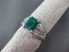 ESTATE LARGE 3.15CT DIAMOND & AAA EMERALD 18KT WHITE GOLD 3D ENGAGEMENT RING