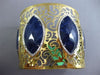 ESTATE LARGE 42.90CT DIAMOND & AAA SODALITE 18KT 2 TONE GOLD 3D BANGLE BRACELET