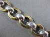 ESTATE WIDE & EXTRA LONG 14KT WHITE & YELLOW GOLD 3D CIRCULAR LINK BRACELET