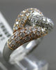 ESTATE WIDE 1.78CT DIAMOND 14K WHITE & ROSE GOLD 3D LOVE KNOT INFINITY LOVE RING