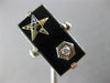 ANTIQUE LARGE .04CT DIAMOND AAA ONYX 14K WHITE GOLD 3D FILIGREE LION RING #26429