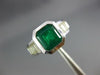 2.90CT DIAMOND & AAA EMERALD 14KT WHITE GOLD 3D SQUARE OCTAGON ENGAGEMENT RING