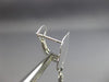 ESTATE LARGE .35CT DIAMOND 14KT WHITE GOLD TEAR DROP HAMMERED HANGING EARRINGS