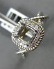 ESTATE .14CT DIAMOND 14KT WHITE GOLD SQUARE HALO ROPE SEMI MOUNT ENGAGEMENT RING