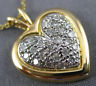 ANTIQUE .48CT DIAMOND 14KT WHITE & YELLOW GOLD CLASSIC PAVE HEART PENDANT #1744