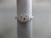 ESTATE .58CT ROUND DIAMOND 18KT WHITE GOLD DOUBLE HALO ENGAGEMENT PROMISE RING