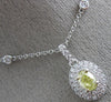 ESTATE 1.12CT WHITE & FANCY YELLOW DIAMOND 18KT 2 TONE GOLD DOUBLE HALO PENDANT