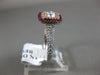 ESTATE 1.32CT DIAMOND & AAA RUBY 14KT WHITE & ROSE GOLD 3D HALO ENGAGEMENT RING