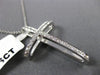ESTATE LARGE .35CT ROUND DIAMOND 18KT WHITE GOLD 3D CLASSIC CROSS PENDANT #1140