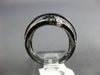 ESTATE WIDE .19CT DIAMOND 14KT BLACK GOLD 3D CRISS CROSS MULTI ROW BELT FUN RING