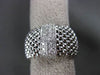 ESTATE WIDE .35CT DIAMOND 14KT WHITE GOLD PAVE FLEXIBLE WOVEN MESH RING F/G VS