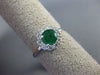 ESTATE .90CT DIAMOND & AAA EMERALD 14KT WHITE GOLD 3D FLOWER CLASSIC LOVE RING