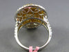 ESTATE EXTRA LARGE 3.42CT INTENSE MULTI COLOR DIAMOND 18KT 2 TONE GOLD DOME RING