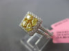 .88CT WHITE & FANCY YELLOW DIAMOND 18KT WHITE GOLD SQUARE FRIENSHIP PROMISE RING