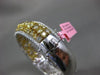 GIA LARGE 11.50CT WHITE & FANCY YELLOW DIAMOND 18K TWO TONE GOLD BANGLE BRACELET