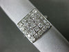 ESTATE LARGE 1.30CT ROUND DIAMOND 14KT WHITE GOLD 3D CLUSTER SQUARE FUN RING