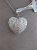 ESTATE .59CT DIAMOND 18KT WHITE GOLD CLASSIC PUFF HEART FLOATING PENDANT & CHAIN