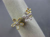 ESTATE .12CT DIAMOND 14KT YELLOW GOLD 3D CLASSIC MULTI FLOWER MILGRAIN FUN RING